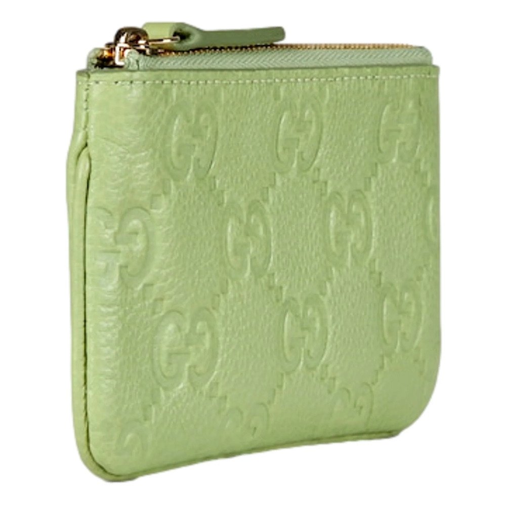 Gucci GG Embossed Light Green Leather Key